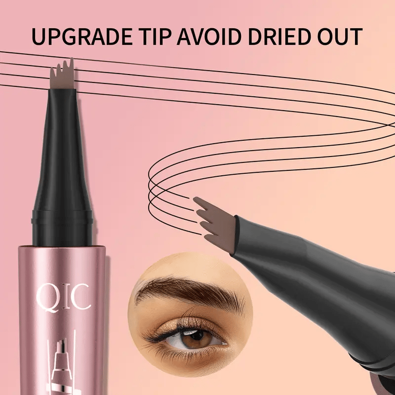 Waterproof Micro-Fork Eyebrow Pencil, Long-Lasting Brow Pen for Daily Use & Soft Glam