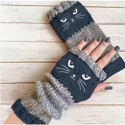 🔥Last Day Promotion!💥🐱 Cute Women’s Knitted Cat Gloves — For Warm Hands & Free Fingers🧶