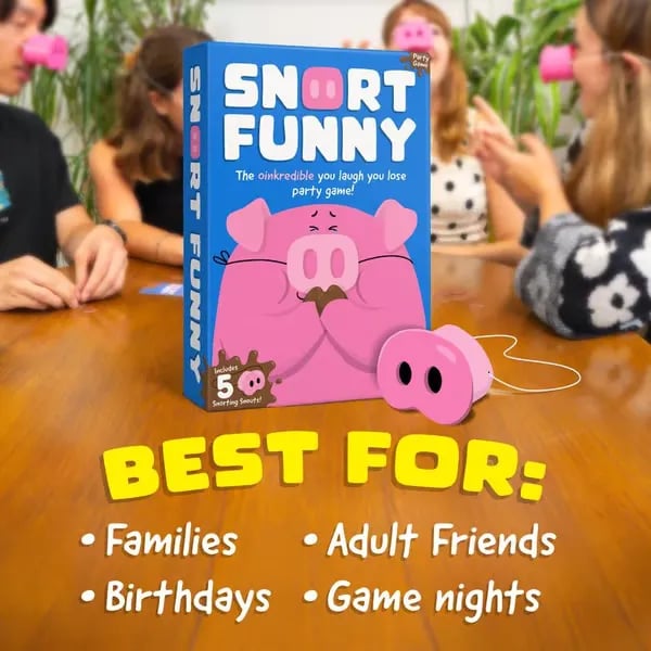 😂Snort Funny – The Oinkcredible You Laugh You Lose Party Game (5 pig snouts )🐽