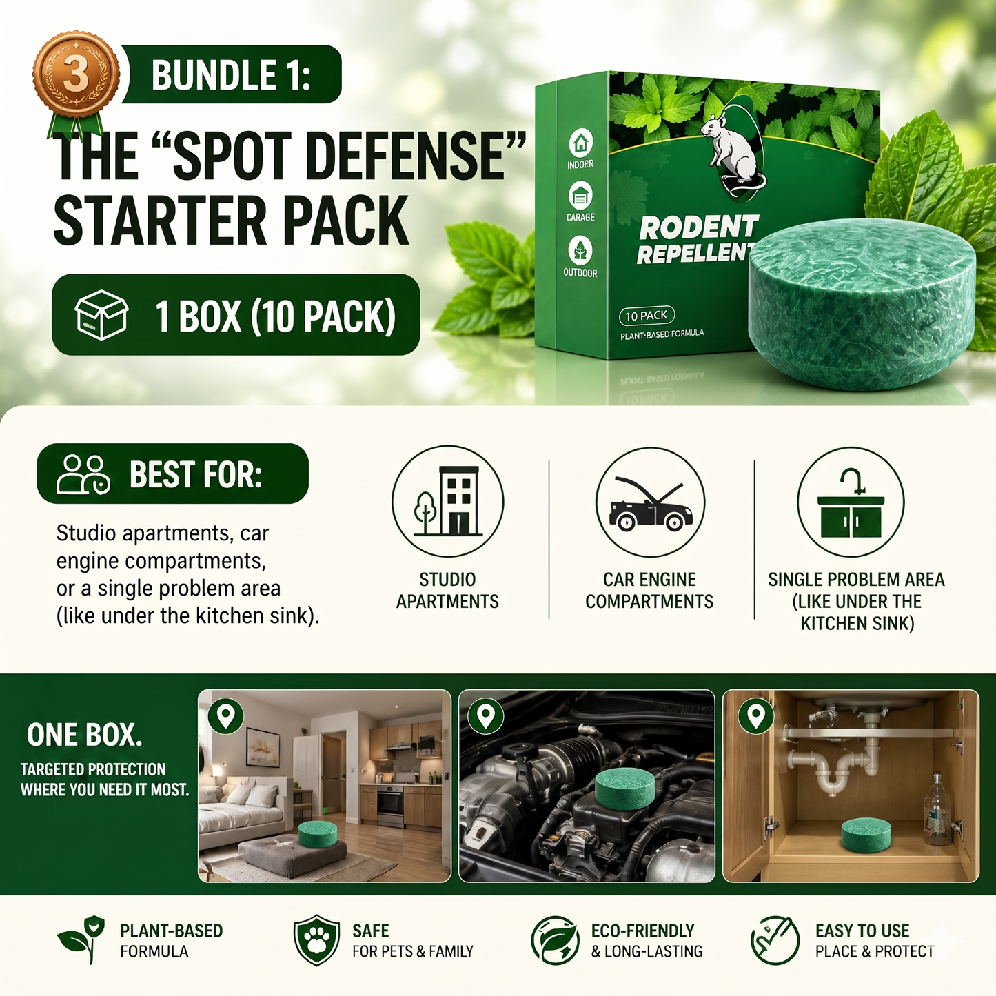 💥LAST DAY BUY 1 GET 1 FREE💥🟢 Natural Peppermint Rodent Repellent Tablets – 12 Pack