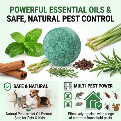 💥LAST DAY BUY 1 GET 1 FREE💥🟢 Natural Peppermint Rodent Repellent Tablets – 12 Pack